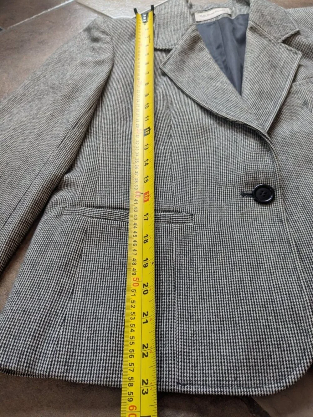 Vintage Evan‑Picone Blazer Jacket SZ 10 USA Union Made 80s 90s Houndstooth ILGWU - Picture 6 of 8